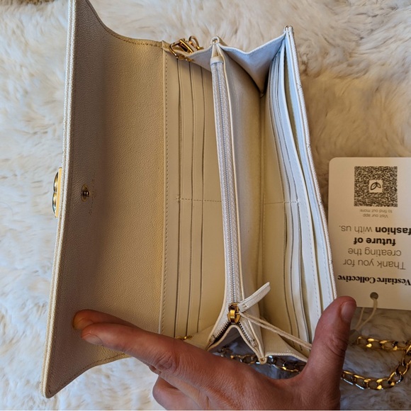 Creme Large Boy Gusset Flap Chanel Wallet on Chain - Picture 5 of 12